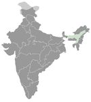 Inde • |1228/1826| • dynastie Ahom: carte